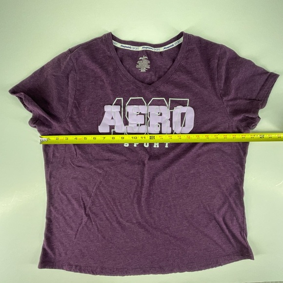 Aeropostale Sport Casual Purple Graphic Tee V-Neck | Women’s Size 3X - Picture 4 of 7